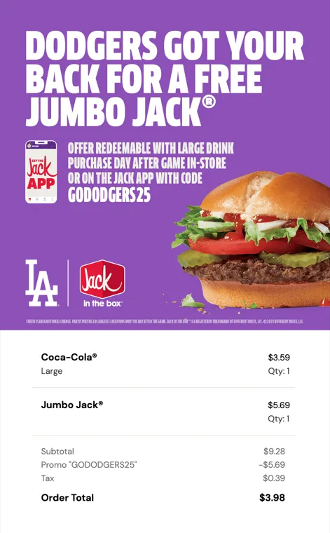 Jack in the Box Dodgers Deal
